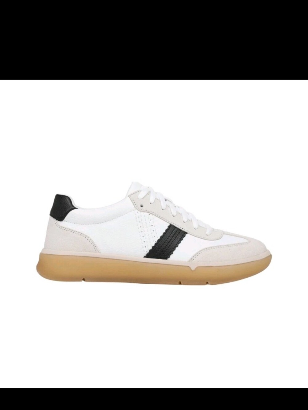 Vionic Women's City Walk Walking Shoes White Black Leather Comfort Sneakers